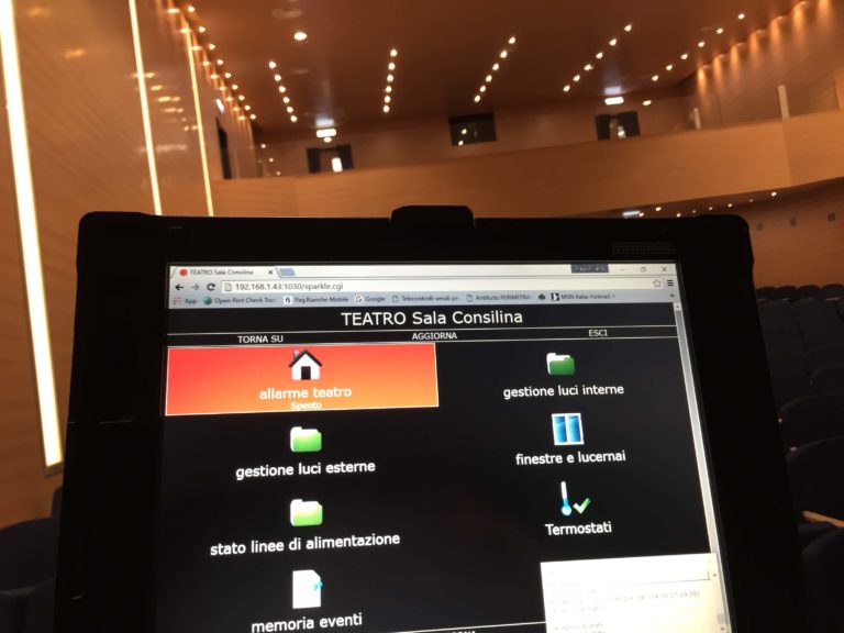 gestione da remoto teatro: gestione domotica del teatro